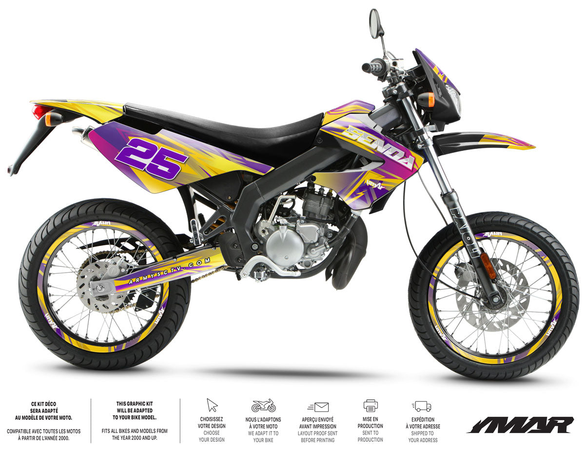 Kit déco 50cc Derbi Senda xtreme 2006-2010 Flamer