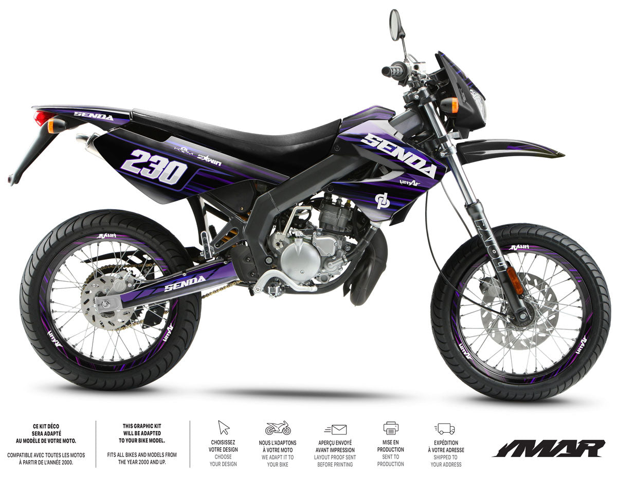 Kit déco 50cc Derbi Senda xtreme 2006-2010 D'or et de Platine