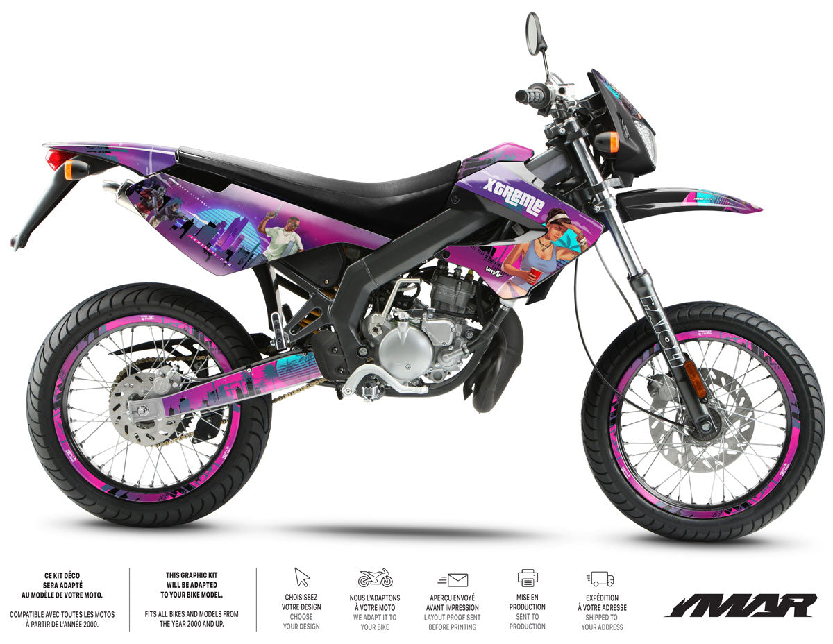 Kit déco 50cc Derbi Senda xtreme 2006-2010 Vice City