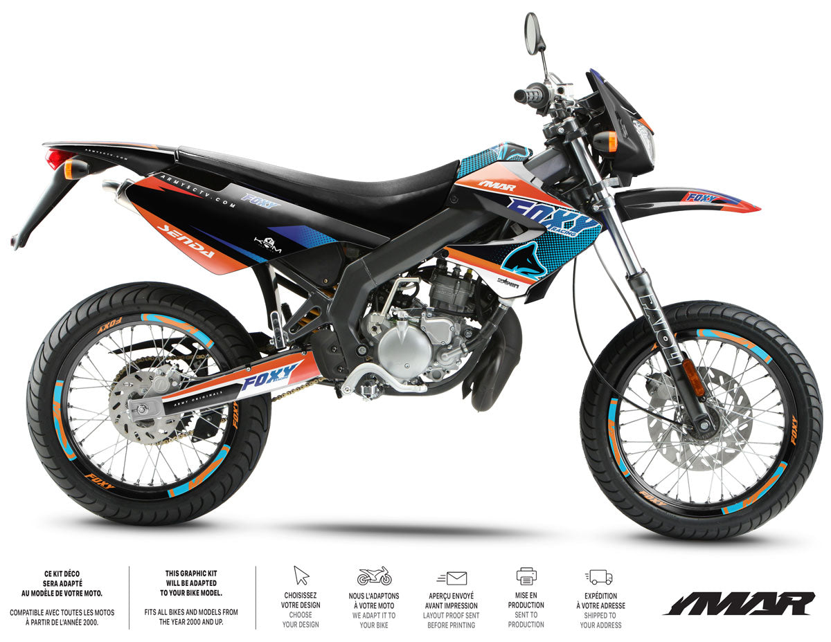 Kit pegatinas 50cc Derbi Senda xtreme 2006-2010 Orange Fox