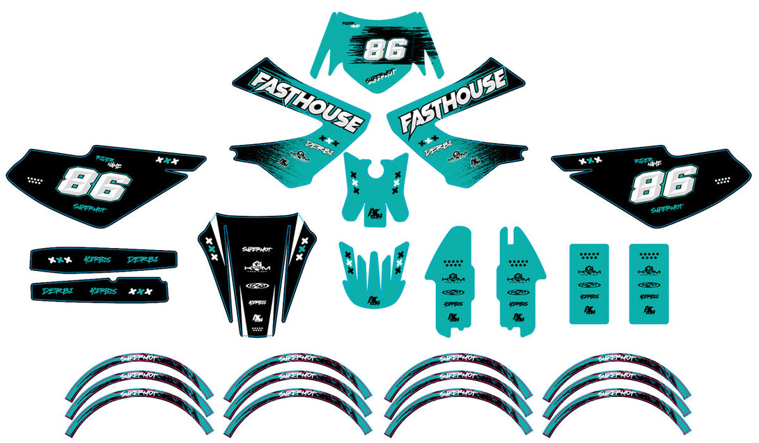 Kit déco 50cc Derbi Senda xtreme 2006-2010 Fasthouse