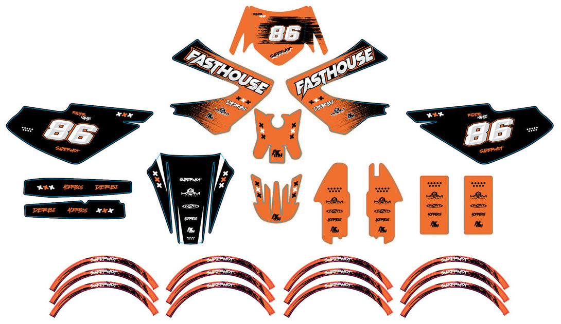 Kit déco 50cc Derbi Senda xtreme 2006-2010 Fasthouse