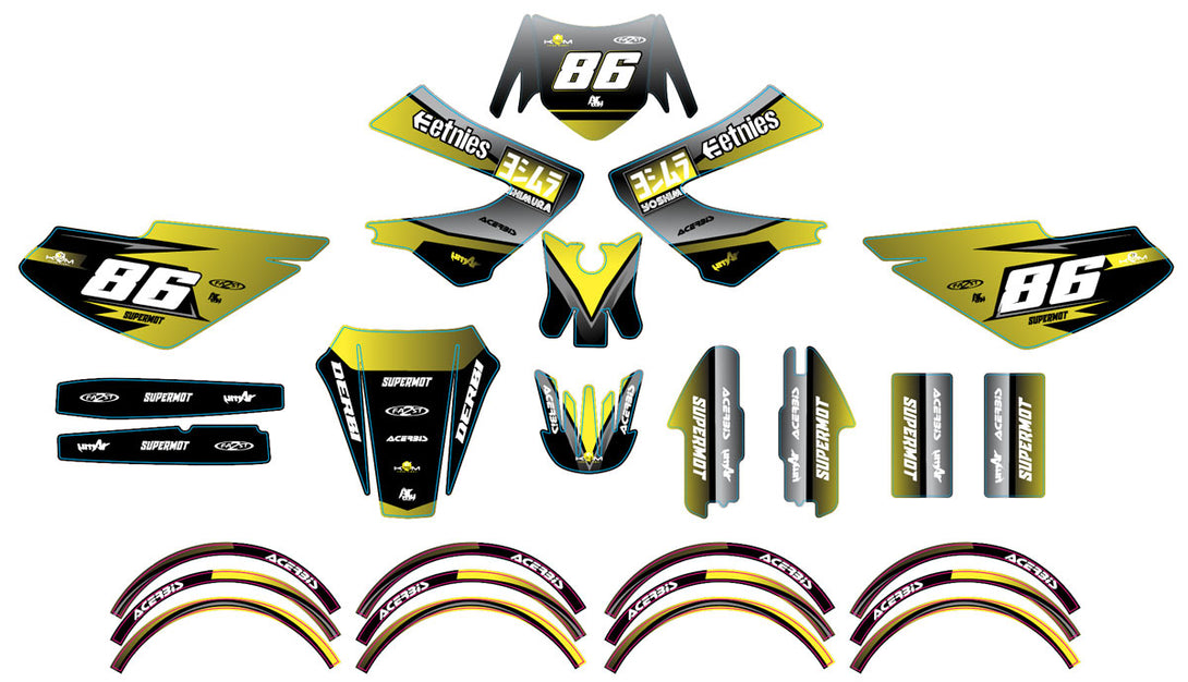 Kit déco 50cc Derbi Senda xtreme 2006-2010 Yoshi