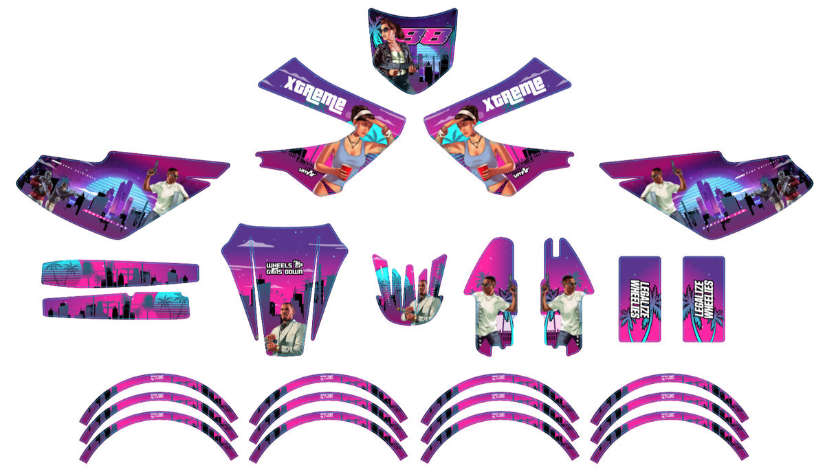 Kit déco 50cc Derbi Senda xtreme 2006-2010 Vice City