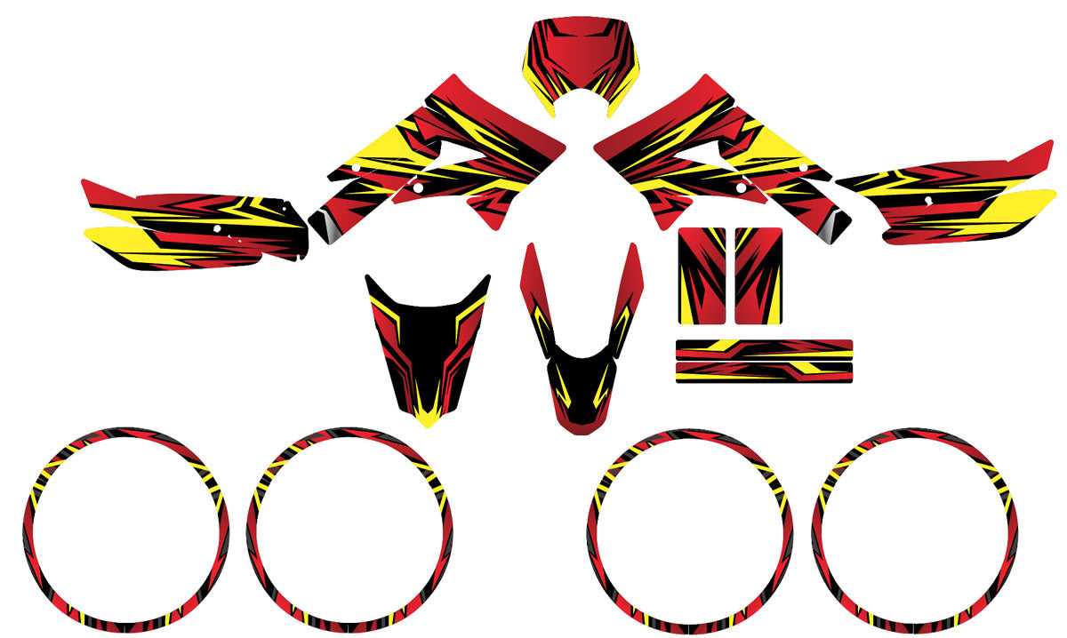 Kit déco Derbi Senda xtreme 50cc 2011-2017 All Inn | autocollants moto | personnalisation 50cc | armysctv