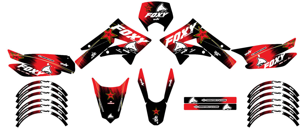 Kit pegatinas 50cc Derbi Senda xtreme 2011-2017 Army Fox