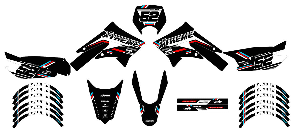Kit pegatinas 50cc Derbi Senda xtreme 2011-2017 Army Black Cat