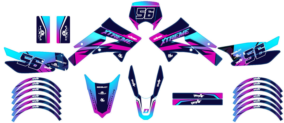 Kit pegatinas 50cc Derbi Senda xtreme 2011-2017 Crazy PInk
