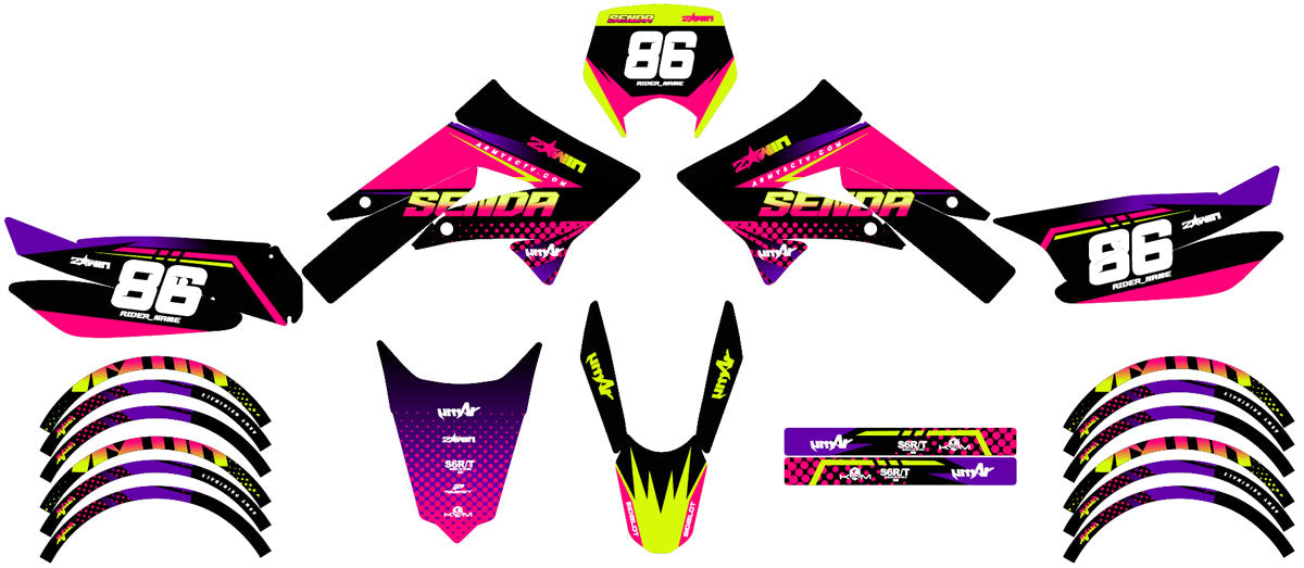Kit pegatinas 50cc Derbi Senda xtreme 2011-2017 Army Neon