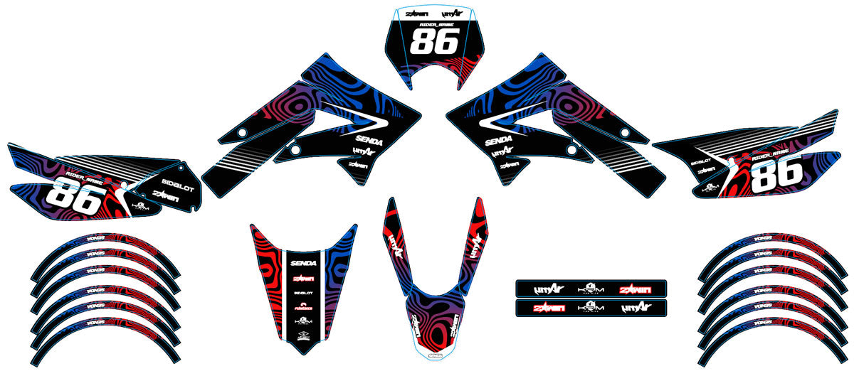 Kit pegatinas 50cc Derbi Senda xtreme 2011-2017 Army Fluid