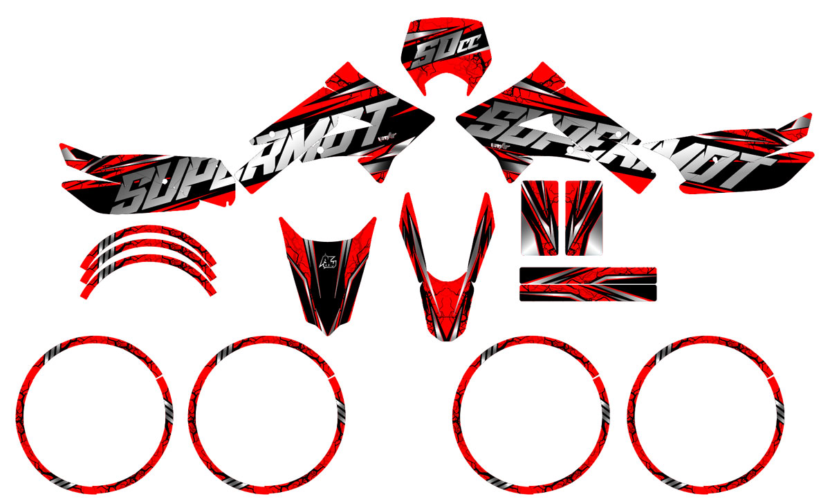 Kit déco Derbi Senda xtreme 50cc 2011-2017 Illuzion | autocollants moto | personnalisation 50cc | armysctv