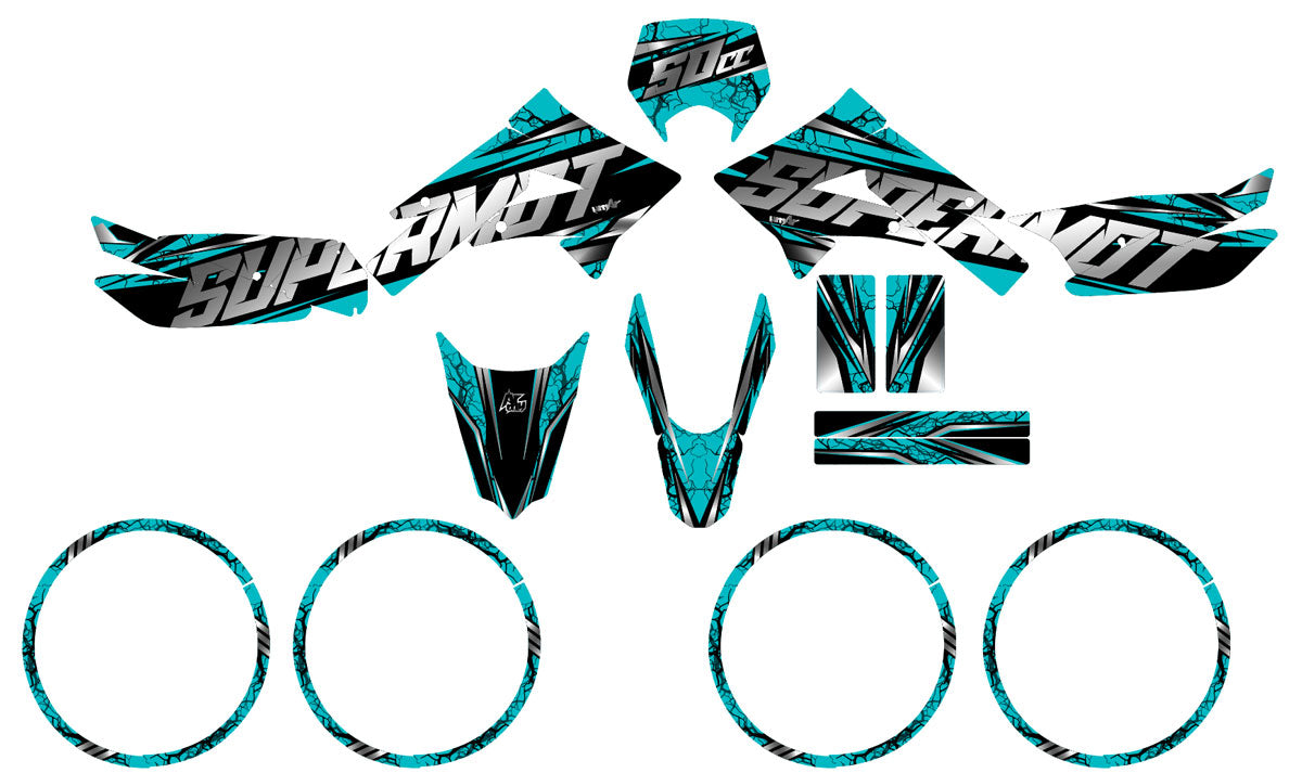 Kit déco Derbi Senda xtreme 50cc 2011-2017 Illuzion | autocollants moto | personnalisation 50cc | armysctv