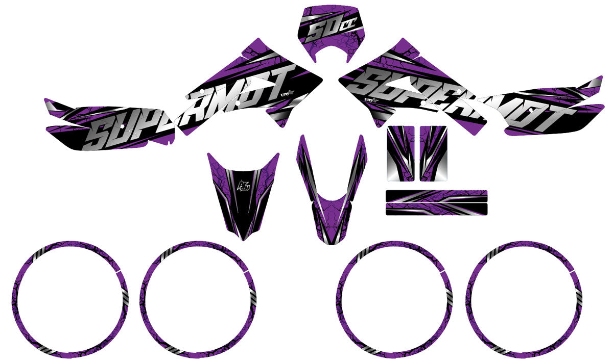 Kit déco Derbi Senda xtreme 50cc 2011-2017 Illuzion | autocollants moto | personnalisation 50cc | armysctv