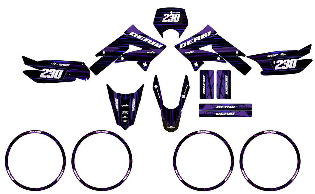 Kit déco 50cc Derbi Senda xtreme 2011-2017 D'or et de Platine