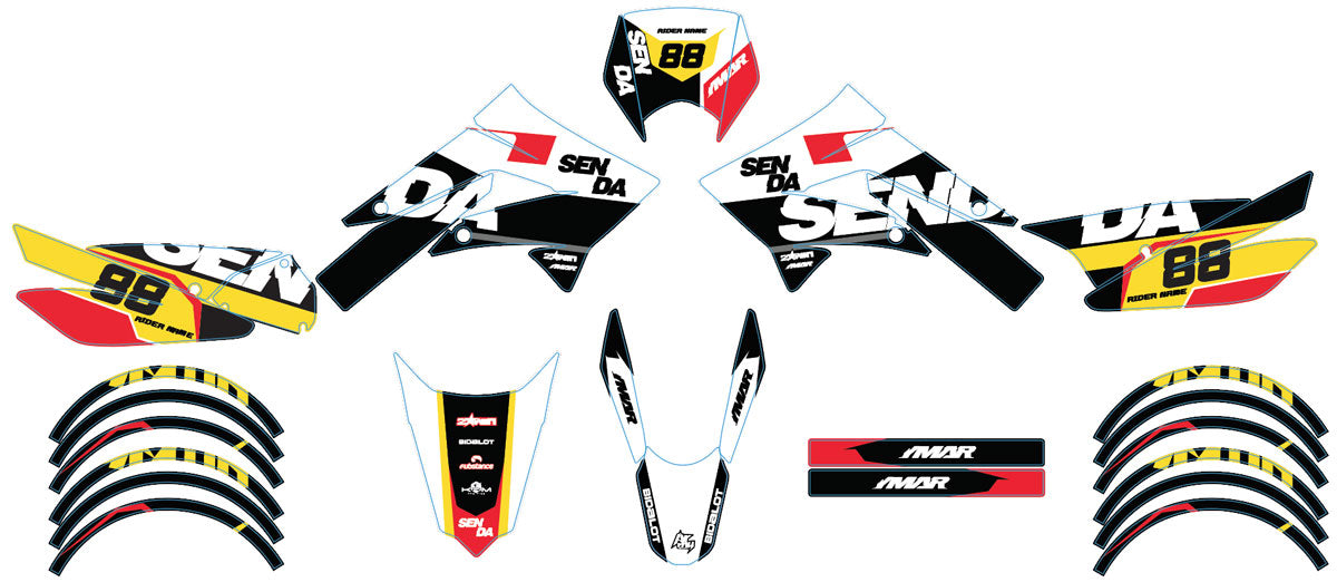 Kit pegatinas 50cc Derbi Senda xtreme 2011-2017 Army Kainam