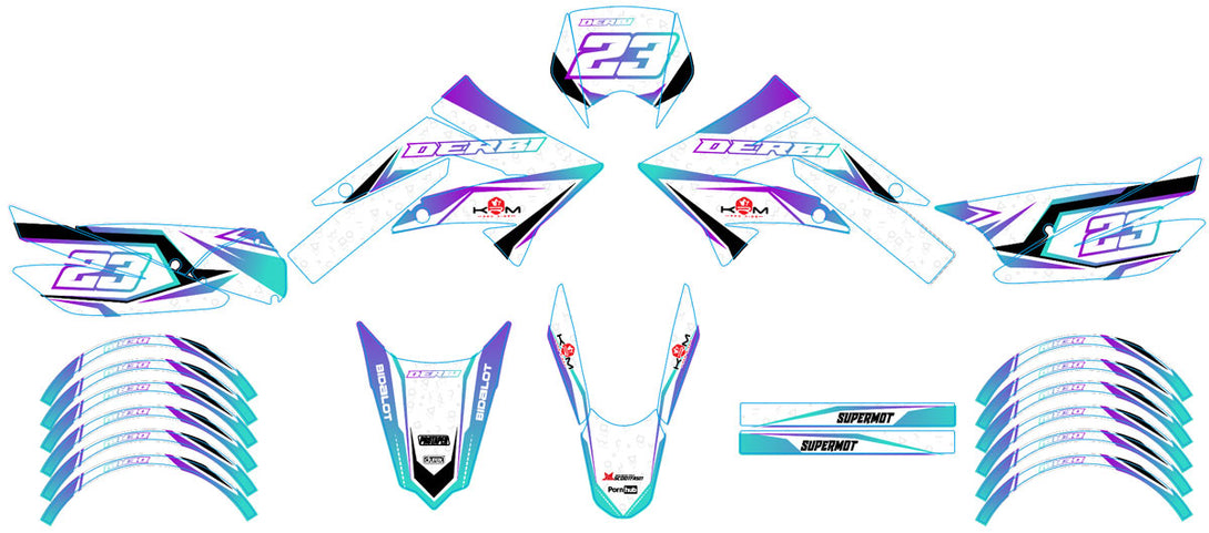 Kit déco 50cc Derbi Senda xtreme 2011-2017 Lys