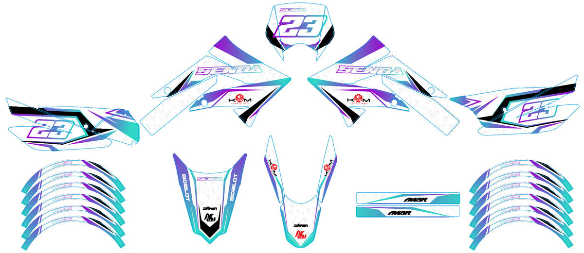 Kit pegatinas 50cc Derbi Senda xtreme 2011-2017 Lys