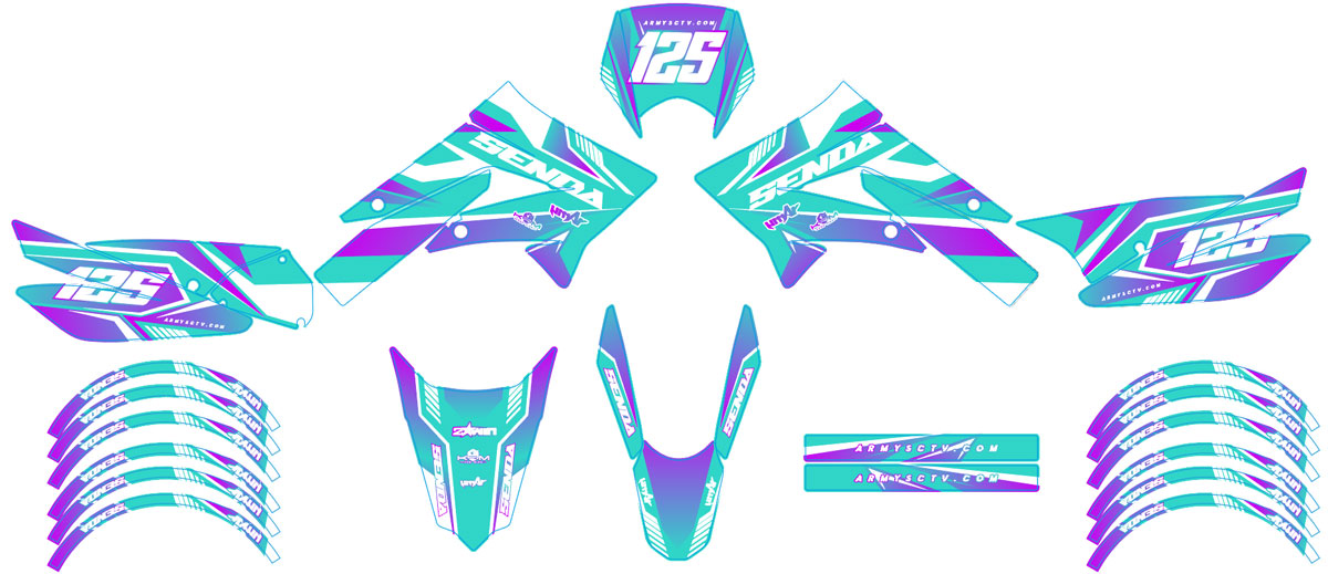 Deko-sett 50cc Derbi Senda xtreme 2011-2017 MX Sky