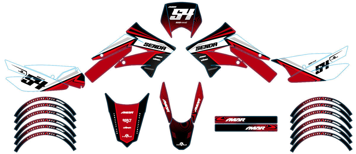 Kit pegatinas 50cc Derbi Senda xtreme 2011-2017 Orion