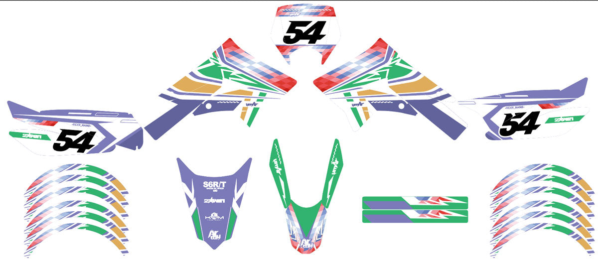 Kit pegatinas 50cc Derbi Senda xtreme 2011-2017 Pastel
