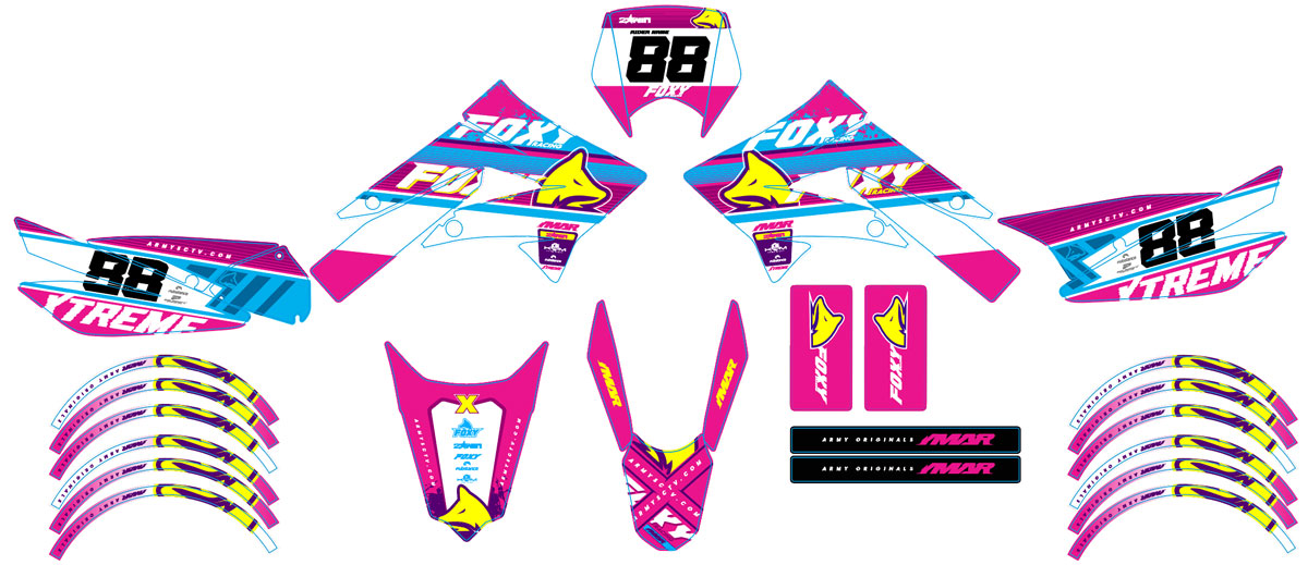 Kit pegatinas 50cc Derbi Senda xtreme 2011-2017 Pink Fox