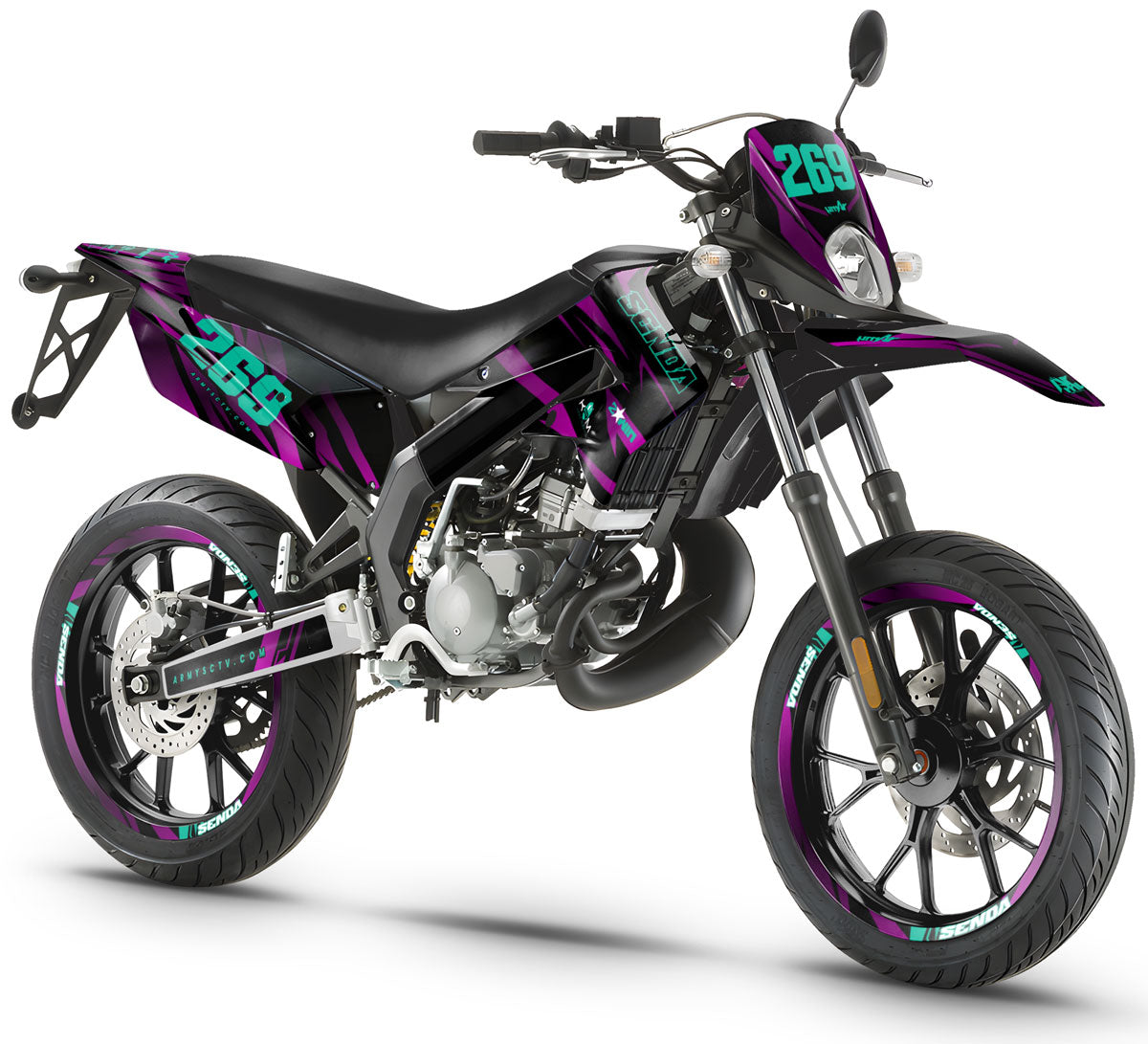 Kit pegatinas 50cc Derbi Senda xtreme 2011-2017 Purple Rain