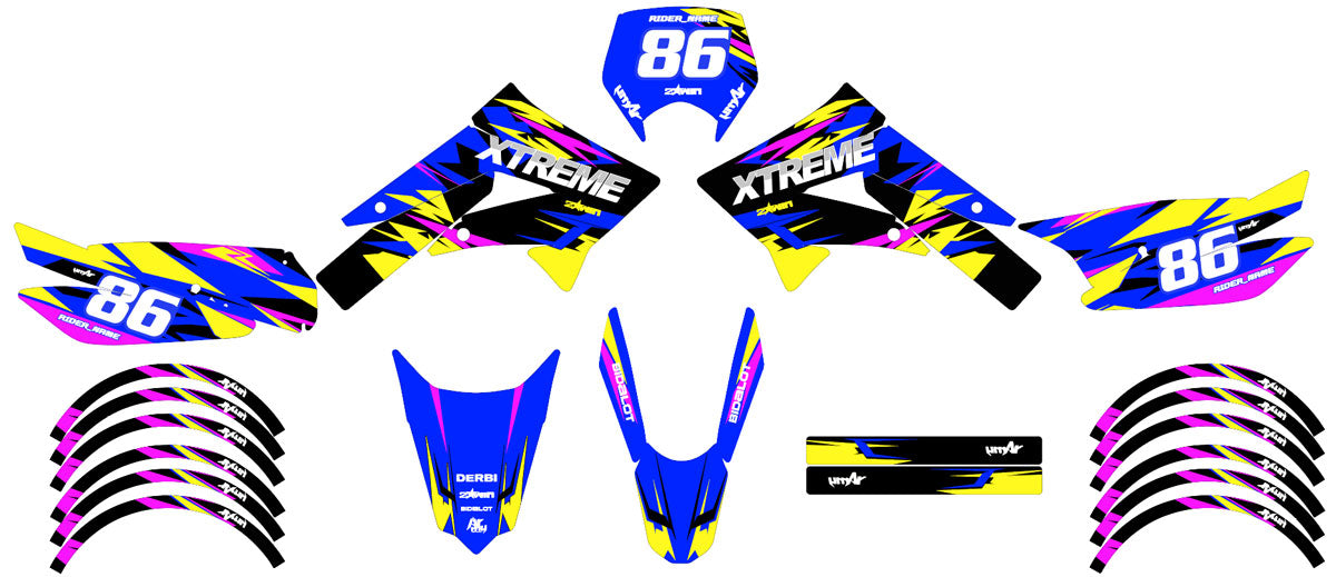 Kit pegatinas 50cc Derbi Senda xtreme 2011-2017 Army Tacker