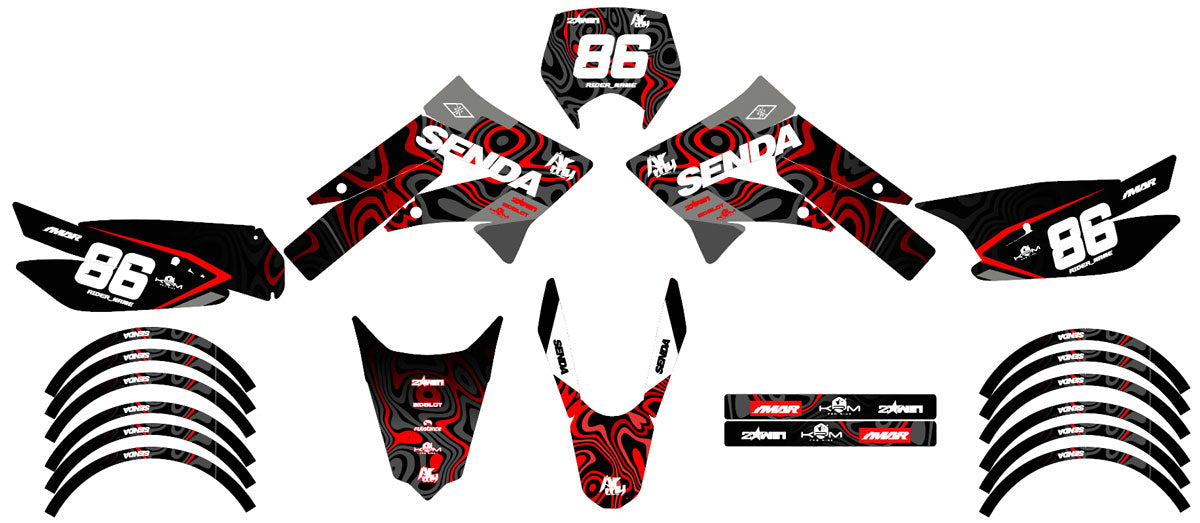 Kit pegatinas 50cc Derbi Senda xtreme 2011-2017 Army Waves