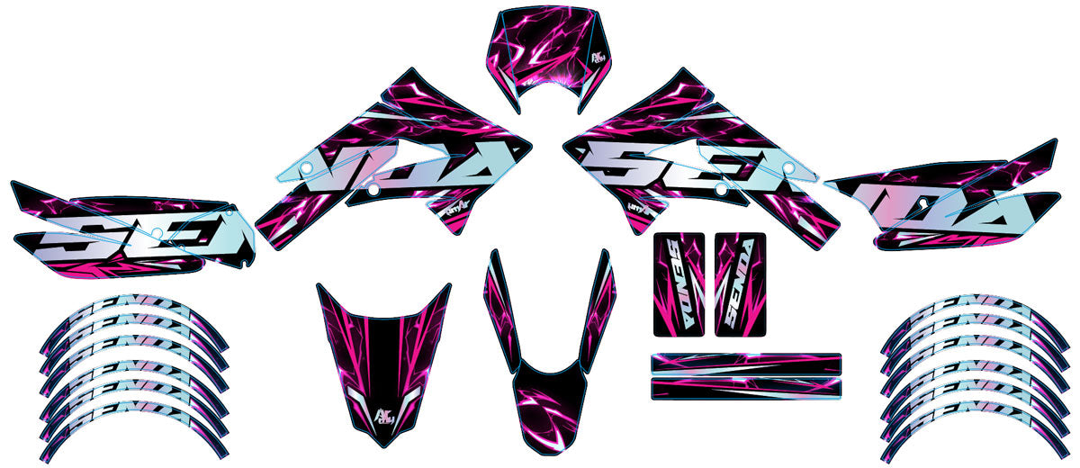 Kit pegatinas 50cc Derbi Senda xtreme 2011-2017 Wheelyz