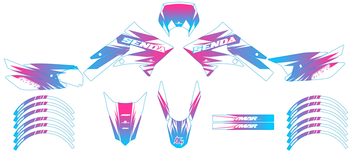 Kit pegatinas 50cc Derbi Senda xtreme 2011-2017 Xfast