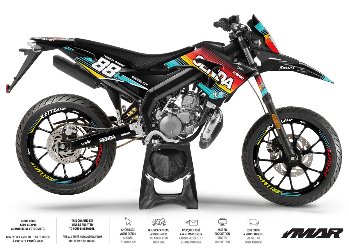 Kit pegatinas 50cc Derbi Senda x-treme 2018-2025 Army Bikelife