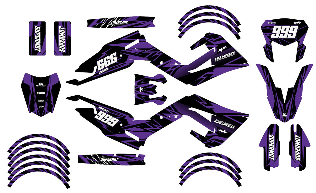 Kit déco Derbi Senda xtreme R 50cc 2018-2025 Huitième | autocollants moto | personnalisation 50cc | armysctv