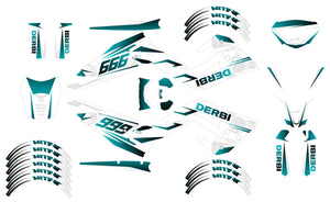 Kit déco Derbi Senda xtreme R 50cc 2018-2025 Light Cold | autocollants moto | personnalisation 50cc | armysctv