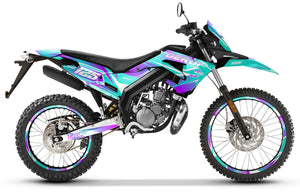Kit déco Derbi Senda xtreme R 50cc 2018-2025 MX Sky | autocollants moto | personnalisation 50cc | armysctv