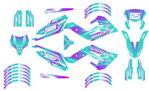 Kit déco Derbi Senda xtreme R 50cc 2018-2025 MX Sky | autocollants moto | personnalisation 50cc | armysctv