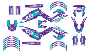 Kit déco Derbi Senda xtreme R 50cc 2018-2025 Ninesky | autocollants moto | personnalisation 50cc | armysctv