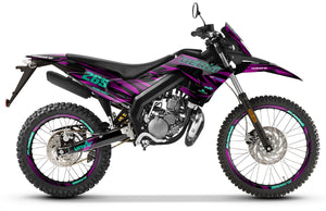 Kit déco Derbi Senda xtreme R 50cc 2018-2025 Purple Rain | autocollants moto | personnalisation 50cc | armysctv