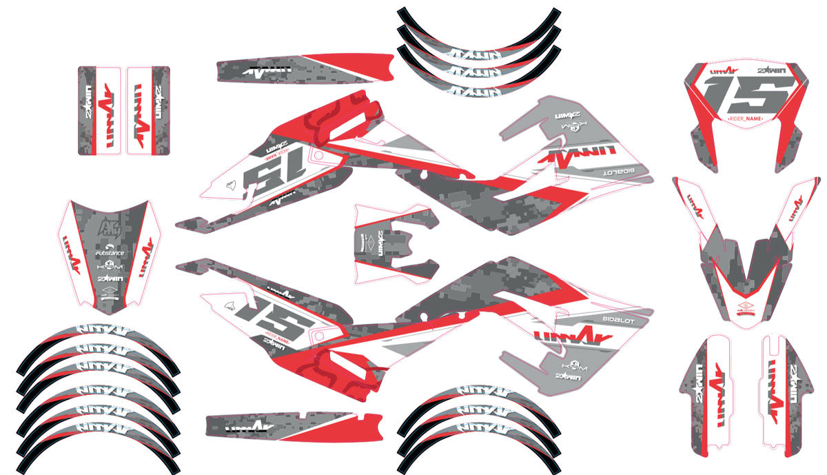 Kit pegatinas 50cc Derbi Senda xtreme 2018-2025 Army Fuzion