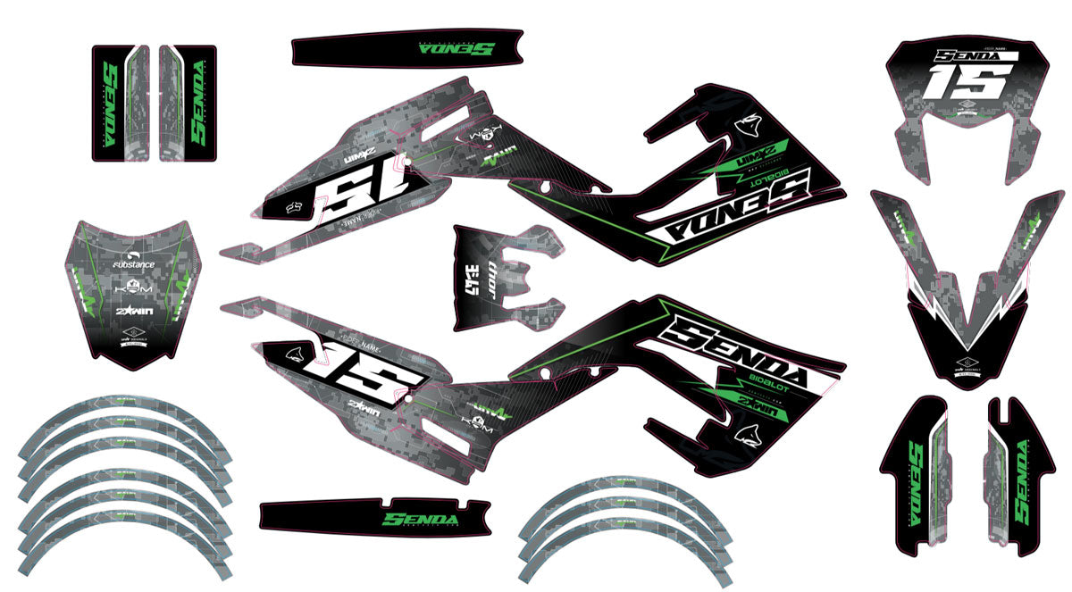 Kit pegatinas 50cc Derbi Senda xtreme 2018-2025 Kawi Replica