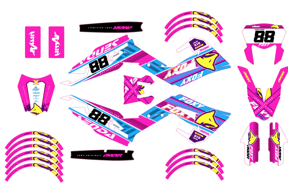 Kit pegatinas 50cc Derbi Senda xtreme 2018-2025 Pink Fox