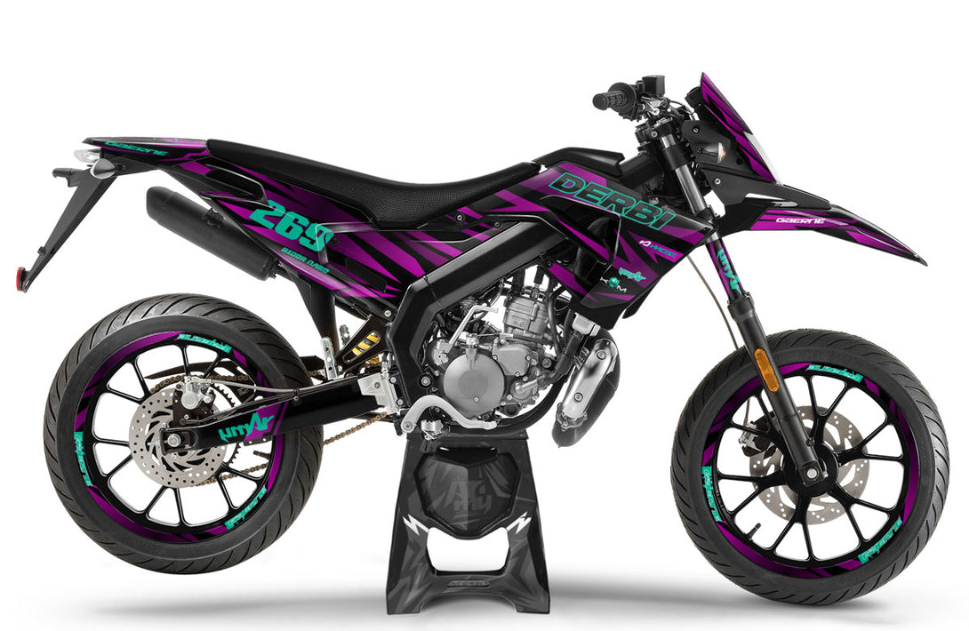 Kit déco 50cc Derbi Senda xtreme SM 2018-2025 Purple Rain