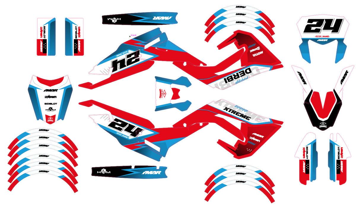 Kit pegatinas 50cc Derbi Senda x-treme 2018-2025 Army Solitude