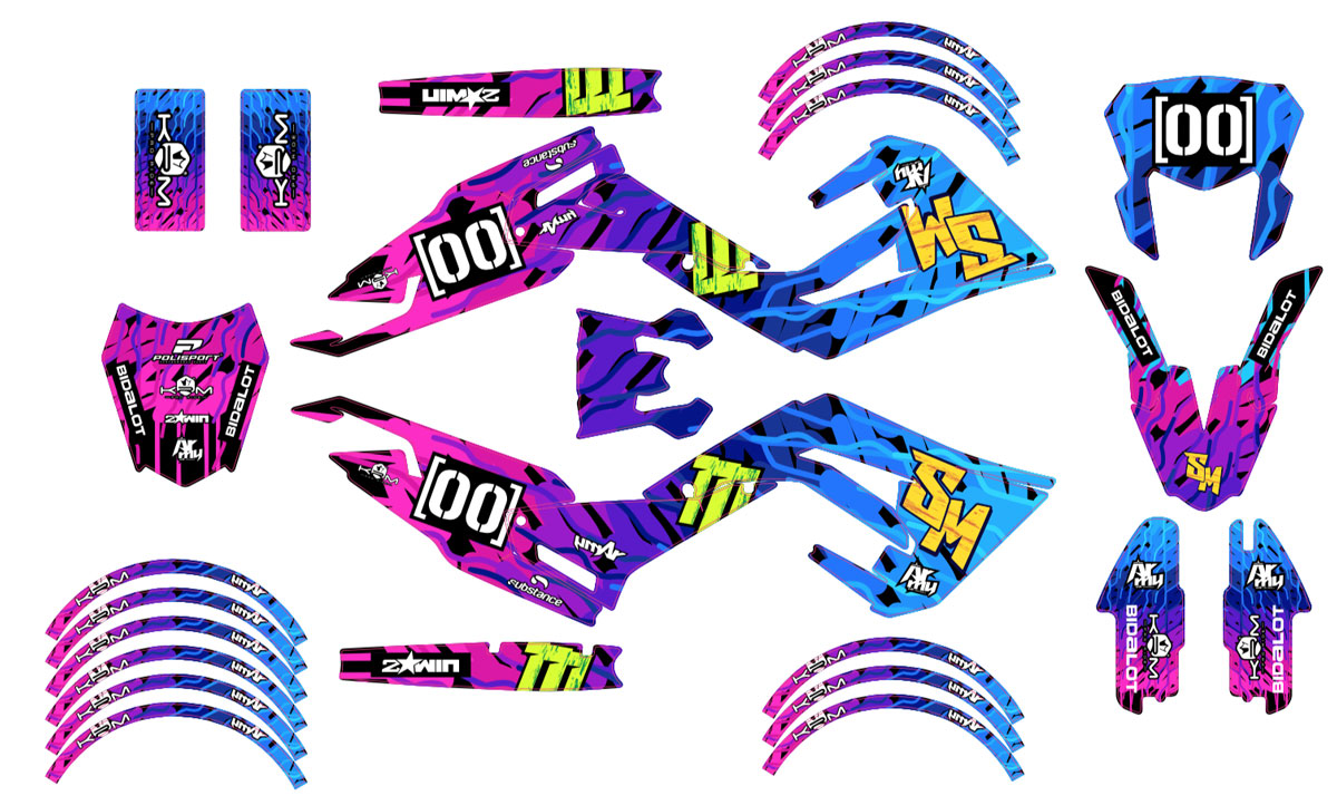 50cc Graphics kit Derbi Senda xtreme 2018-2025 Sparkler