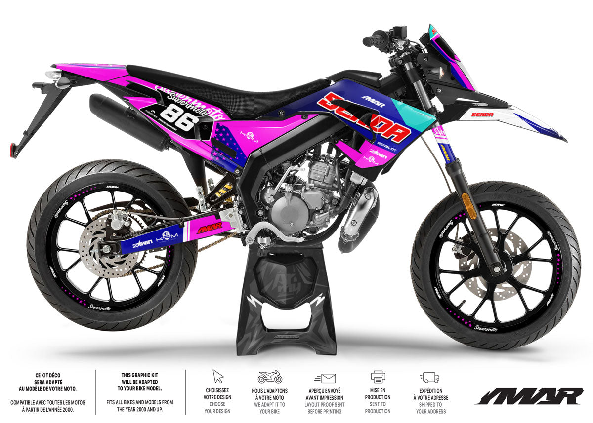 Kit pegatinas 50cc Derbi Senda x-treme 2018-2025 diseño Troy