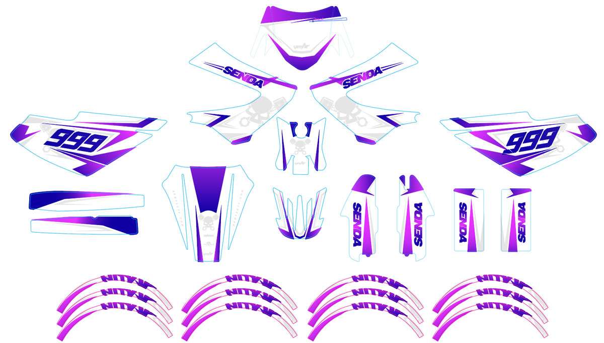 Kit déco 50cc Derbi Senda xtreme 2006-2010 Cold