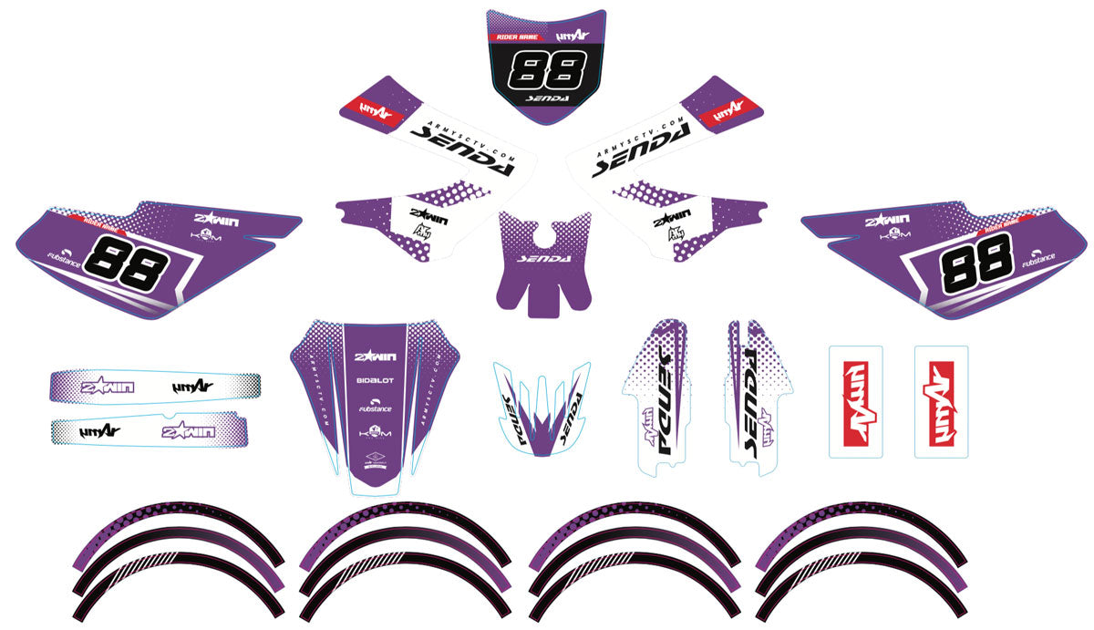 Kit pegatinas 50cc Derbi Senda xtreme 2006-2010 Army Ghost