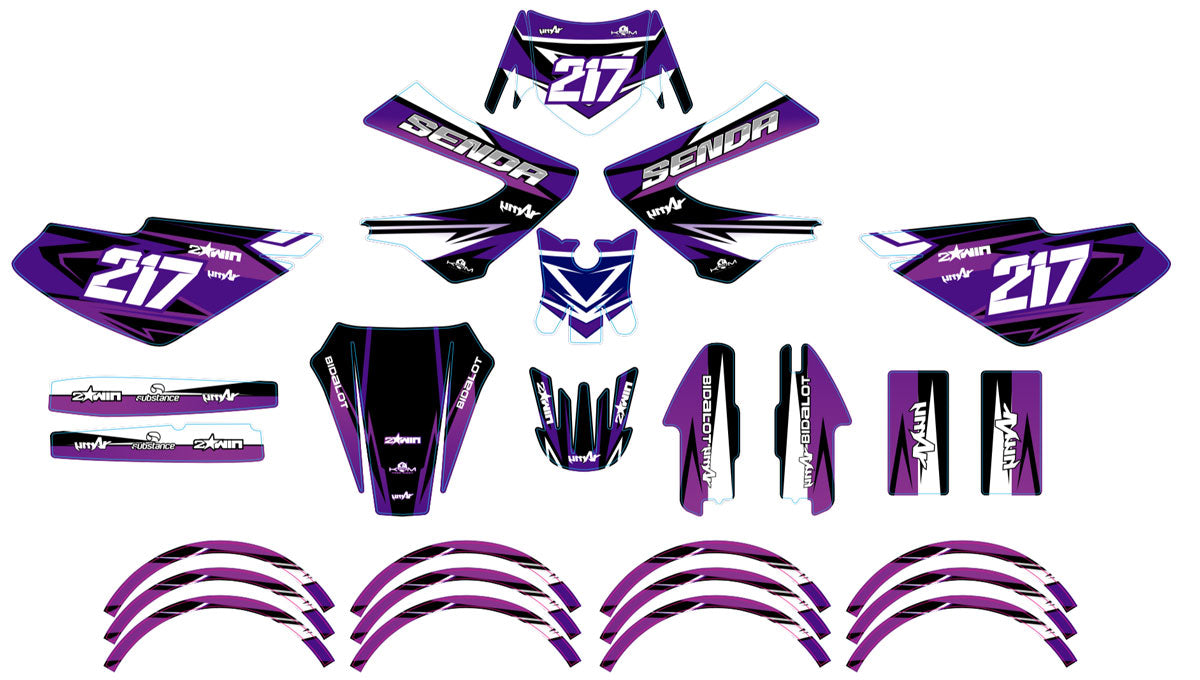 Kit déco 50cc Derbi Senda xtreme 2006-2010 Lilaks