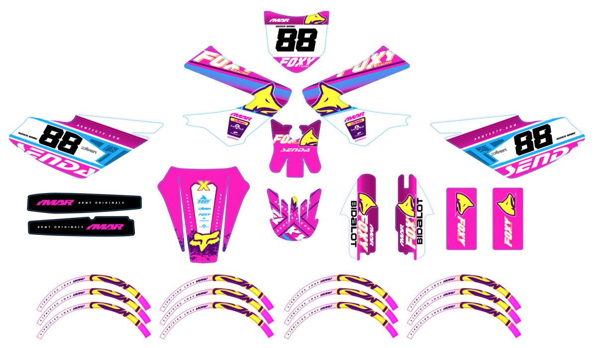 Kit pegatinas 50cc Derbi Senda xtreme 2006-2010 Pink Fox