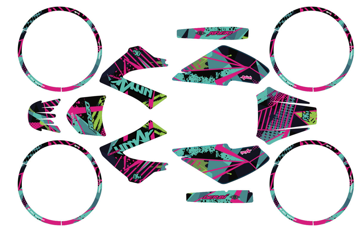 Kit déco 50cc Derbi Senda xtreme 2006-2010 Army Pinkster