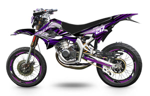 Kit déco 50cc Derbi Senda TNT Tuning Lilaks | autocollants moto | personnalisation 50cc | armysctv